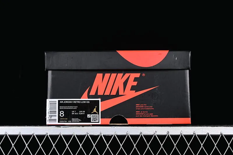 All categories Air Jordan Jordan series basketball shoes Air Jordan 1 Low Z version Air Jordan 1 Low AJ1 Joe 1 black and white blue burst pattern low-top cultural basketball shoes DZ0791-102